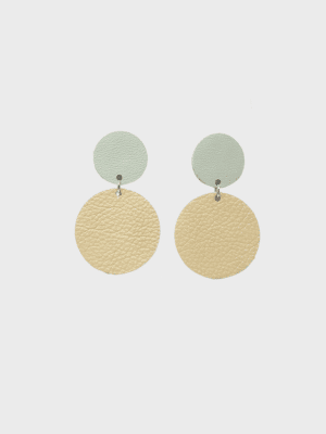 Statement earrings - mint green & beige