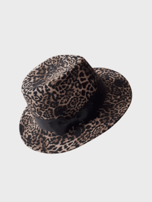 Fedora hat in animal print