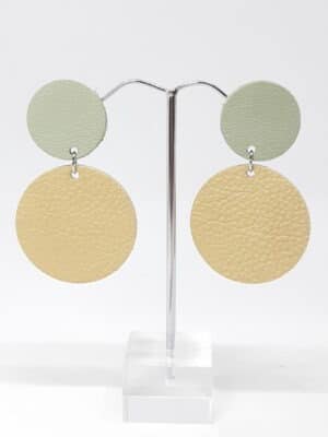 Statement earrings - mint green & beige