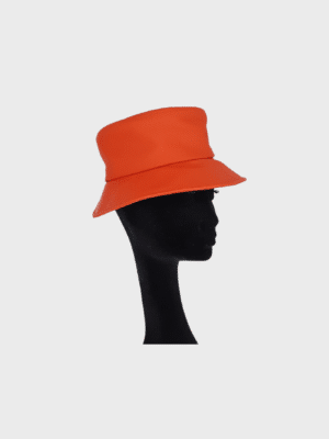 Rain hat in red with rib and silk lining