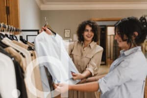 Women shopping for clothing