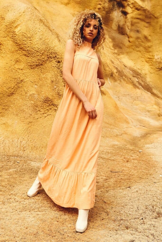 Orange maxi Bonita dress by Mon Col Anvers