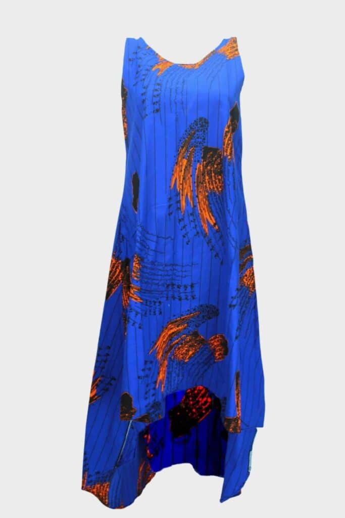 Blue asymmetrical Kusami dress by Wusuwaah’s Diary