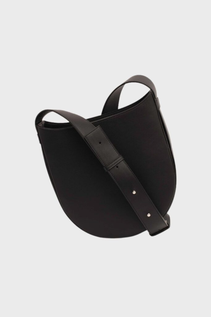ASTRID black leather shoulder bag by Lies Mertens
