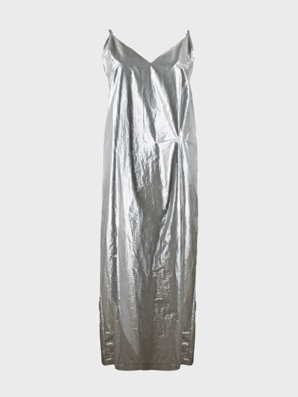 Silver dress with adjustable straps