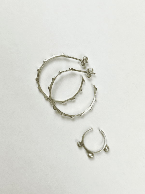 Silver Royal Hoops & Crown Cuff - Set of 3