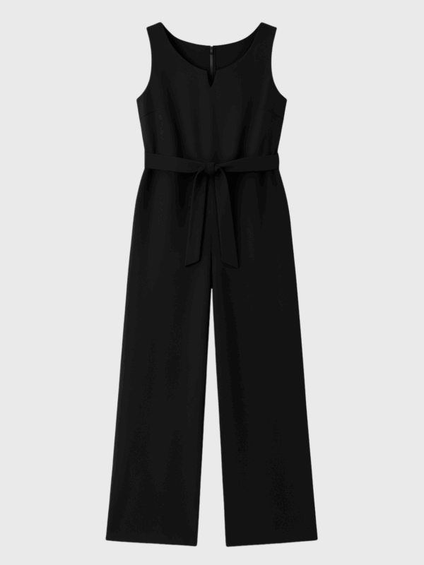 Belted sleeveless jumpsuit