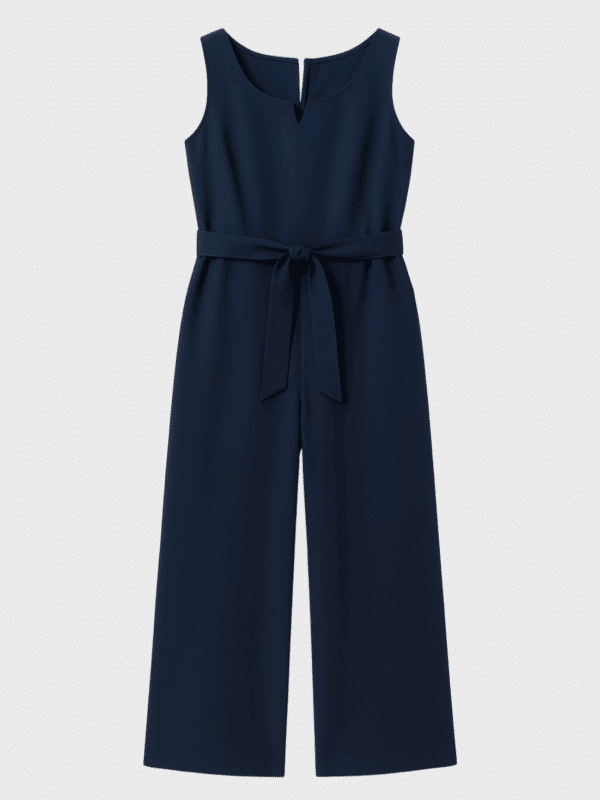 Belted sleeveless jumpsuit