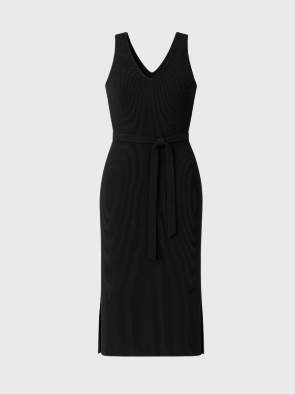 Knitted V-neck dress