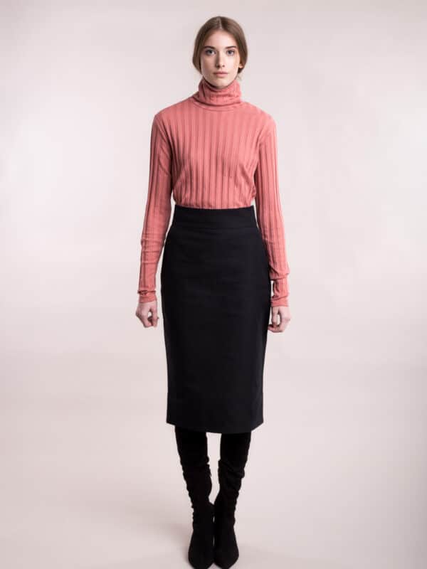 Wide rib high neck top