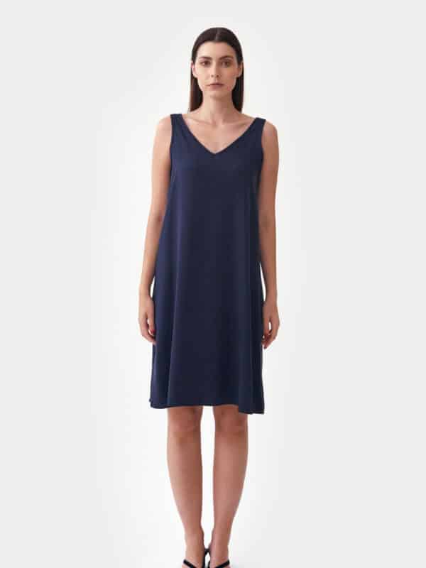 Reversible knee-length tencel dress