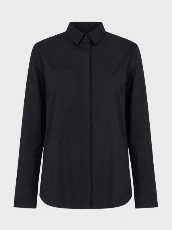Black poplin shirt