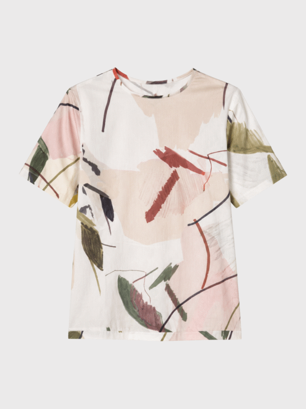 Printed short sleeve blouse