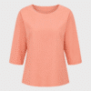 Round neckline A-line blouse