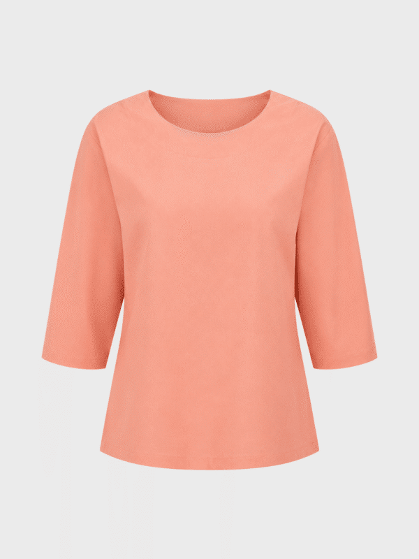 Round neckline A-line blouse