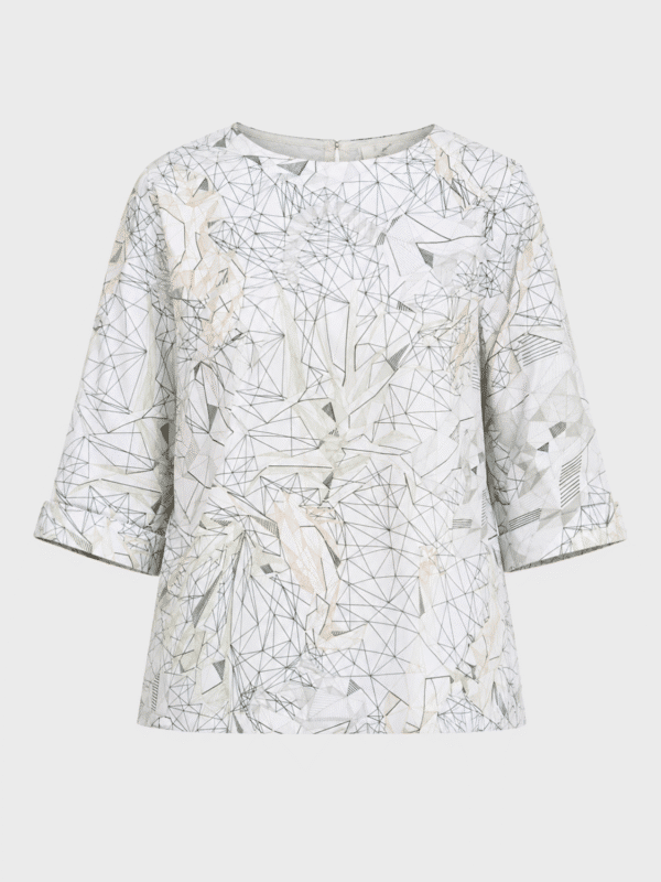 Round neckline A-line blouse