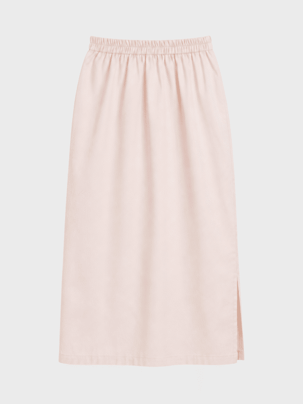 Sateen long side cut skirt