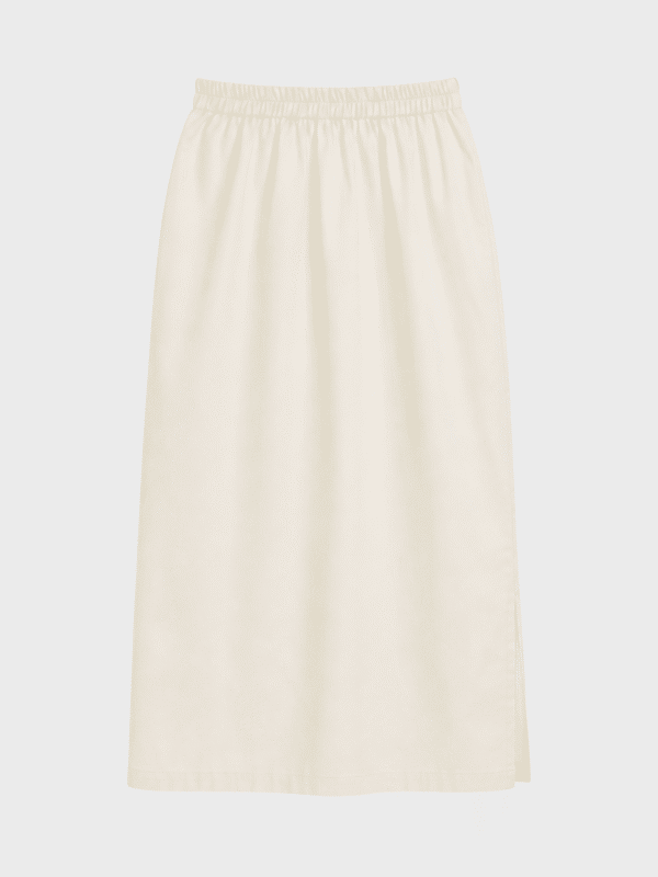 Sateen long side cut skirt