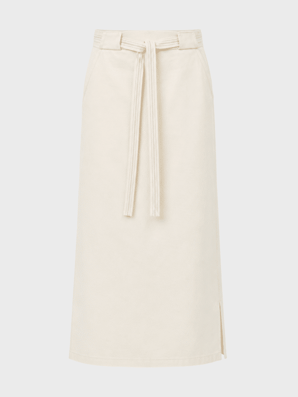 Skirt with a golden linen belt