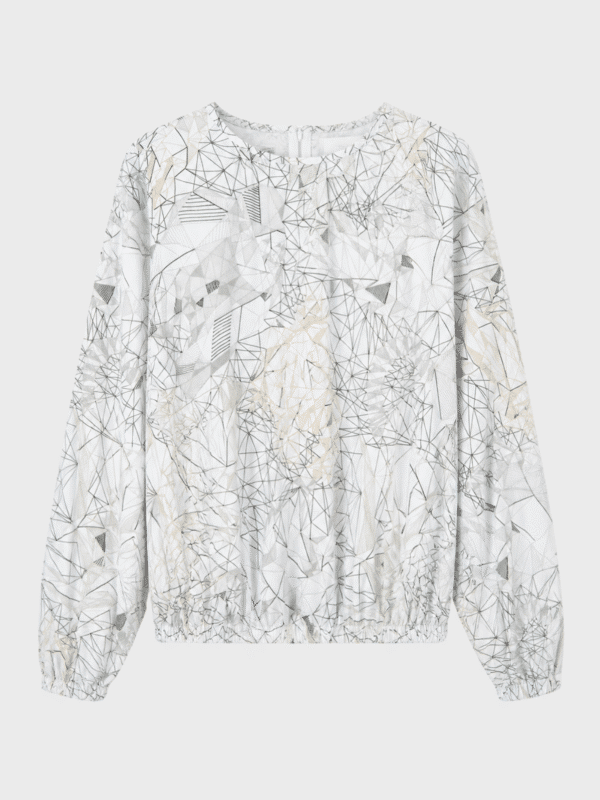 Sleeve and hem elasticated blouse