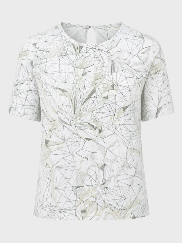 Straight neckline detail blouse