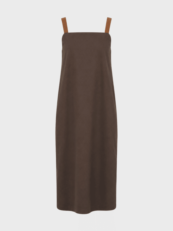 Strap detail gabardine dress