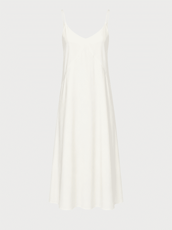 Tencel sateen front detail slip dress