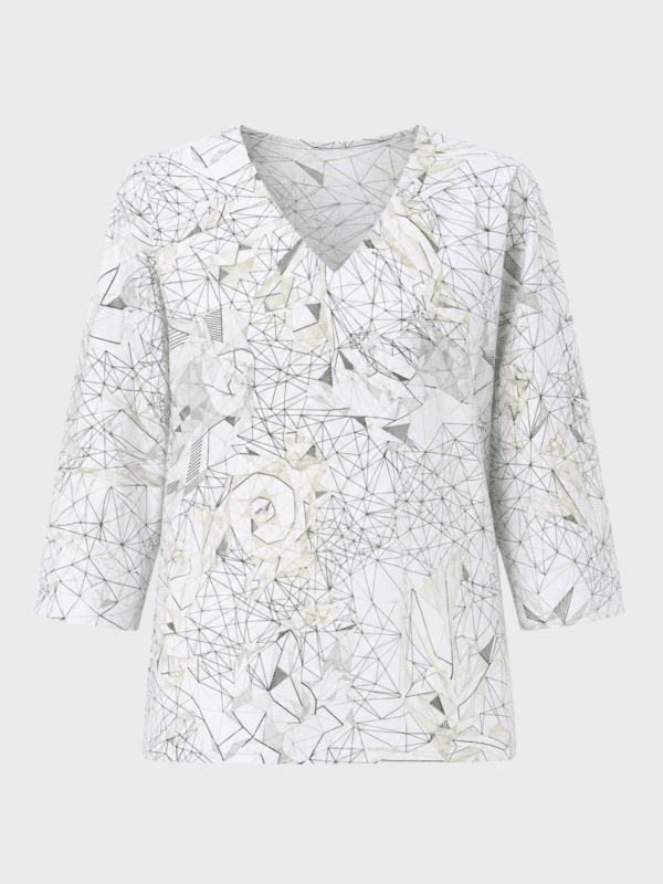 V-neck 3/4 sleeve blouse