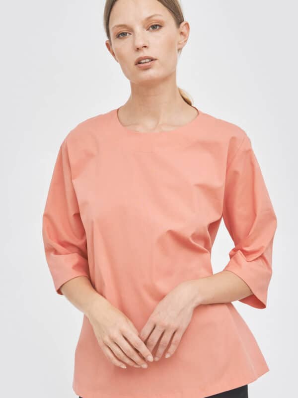 Round neckline A-line blouse