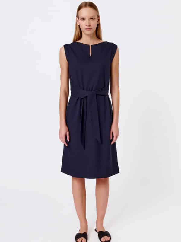 Belted sleeveless dress