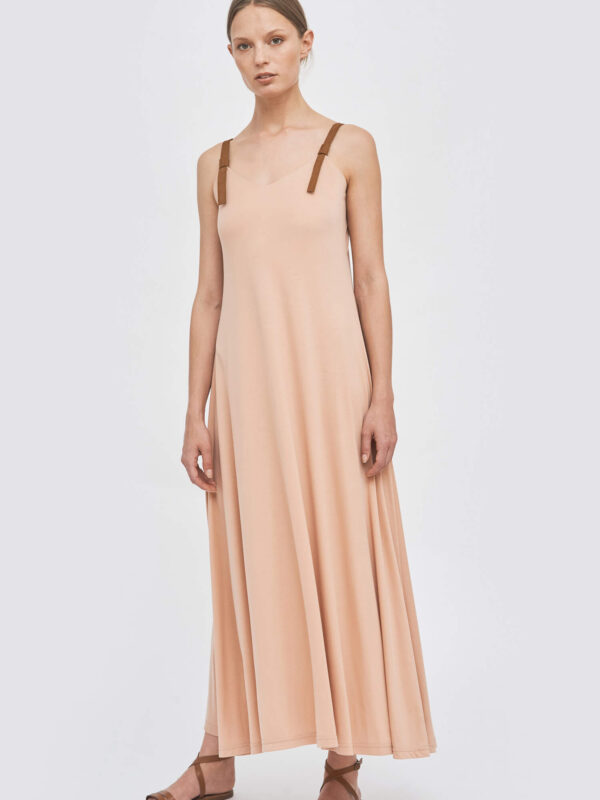 Strap detail tencel dress