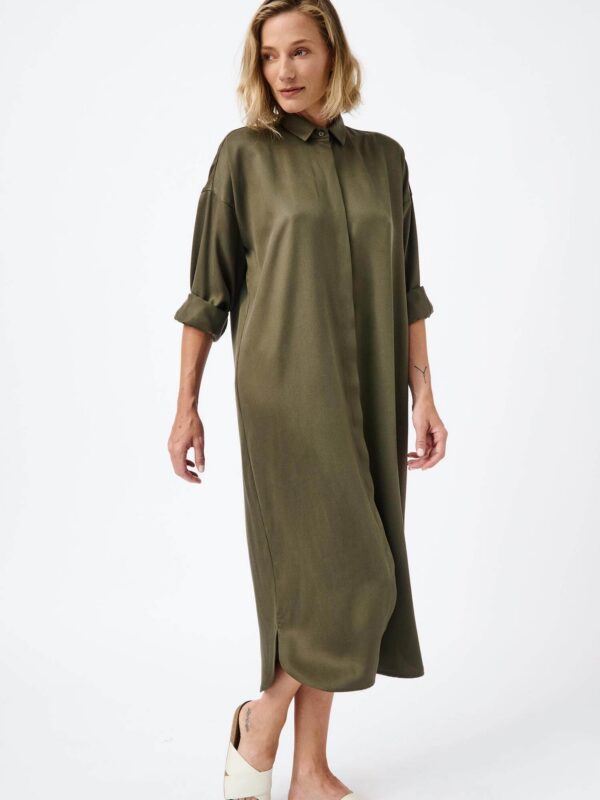 Tencel long shirt dress