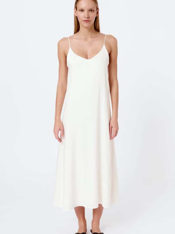 Tencel sateen front detail slip dress