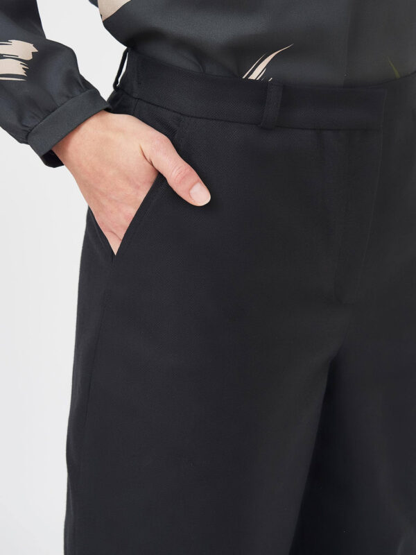 Wide-leg twill trousers