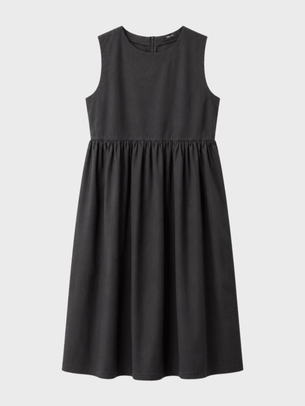 Frilled sleeveless midi dress