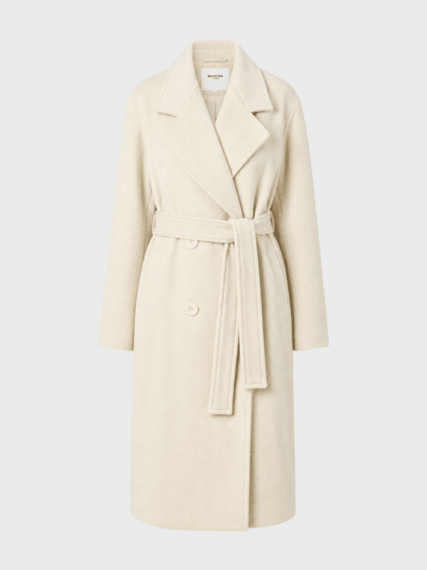 Chevron double-breasted coat